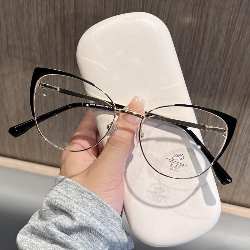 Fashion Green Cat Eye Myopia Computer Glasses Elegant Women Anti Blue Light Prescription Eyeglasses Minus 3 Trendy