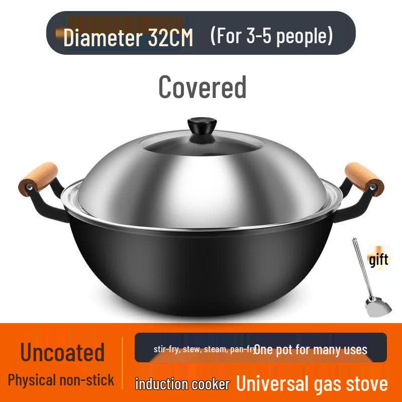 Zijin Heshi Traditional Thickened Iron Wok & Stew Pot