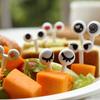Lovely 10Pcs Plastic Fruit Toothpick Lovely Eye Cartoon Forks Bento Decorative