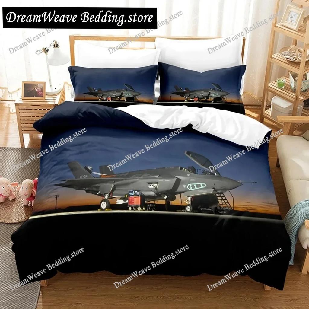 3D Jet Fighter Battle Plane F-35 Bedding Sets Duvet Cover Set with Pillowcase Twin Full Queen King Bedclothes Bed Linen963