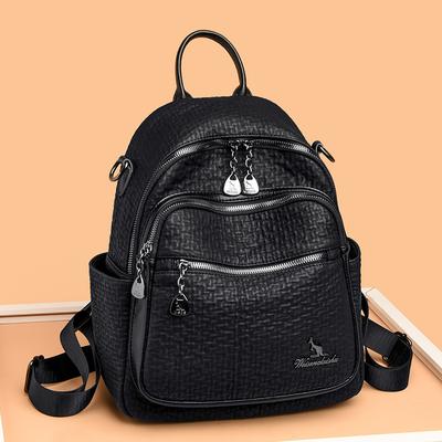 High Quality Fashion PU Leather Backpack for Women Luxury Travel Large Capacity Pack Ladies School Bag