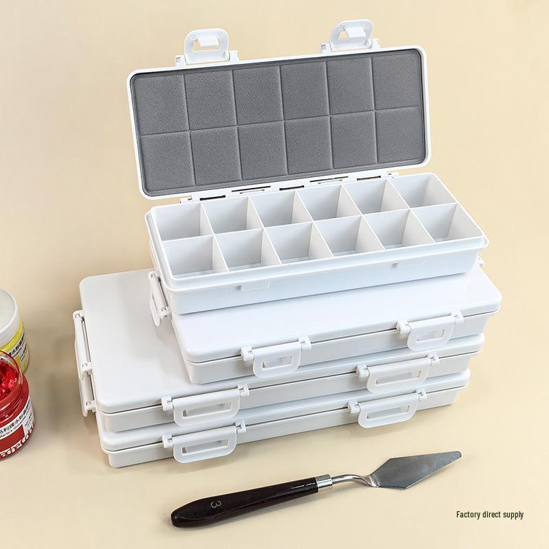 Flip-Top Gouache Acrylic Paint Box with Palette & Storage