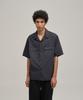 Le Tigre Open Collar Overdyed Shirt (Almost Black)