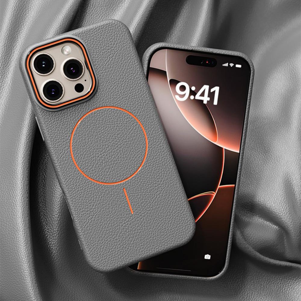 Für Apple 17 Promax Leder Handyhülle für IPhone 16 Luxus Magnetische Schutzhülle 15 Sturzsichere Hülle