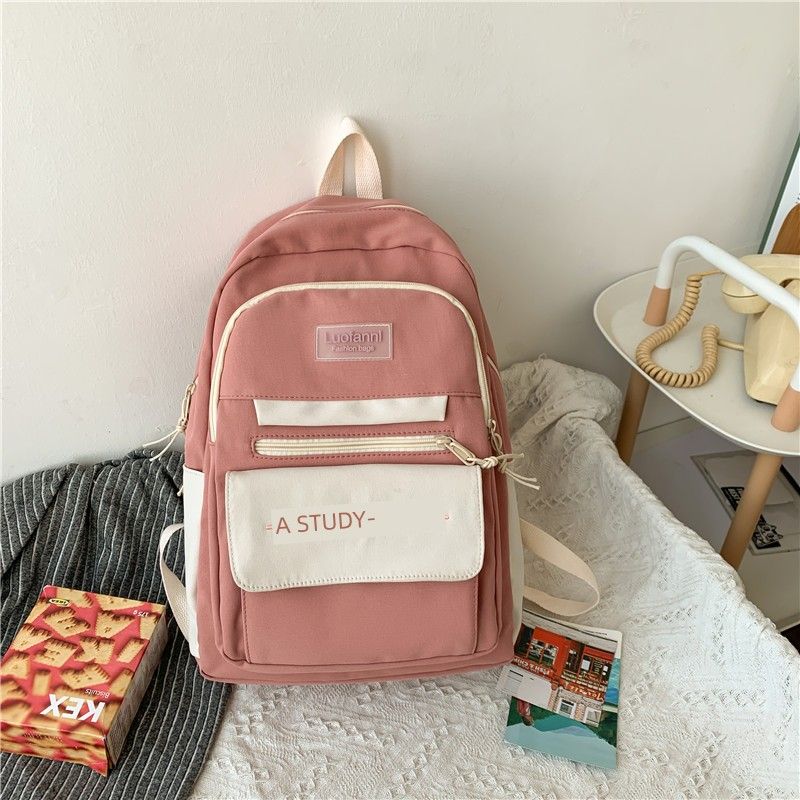 

German Student Schoolbag Women Junior High School Student Backpack High School Student Backpack Male College Student Travel Computer Bag Pink without pendant