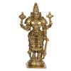 Lord Bhagwan Vishnu Narayana With Shankh Chakra Idol, Brass, Gold - 7 Inch