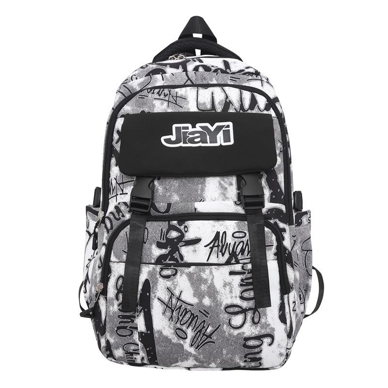 

Чоловічий рюкзак великої місткості Графіті Рюкзак Студентський шкільний рюкзак Старшокласник Студентський туристичний рюкзак сірий