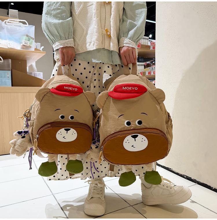 Schoolbag new creative puppy schoolbag go out to play lightweight cartoon backpack high value casual versatile shoulder backpack
