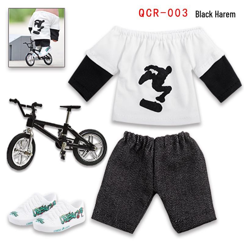 Mini Finger Bike, Skateboard, Scooter & Pants Toy Set