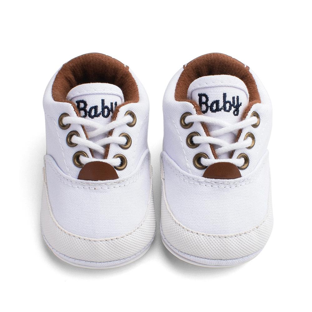 Spring New Soft Bottom Canvas Shoes for Baby Solid Color Letter Embroidery Casual Multicolor Shoes