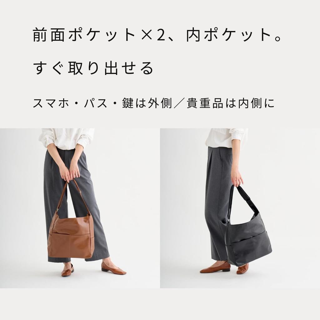 Donalee Shoulder Bag, Tote Bag, A4 Size, ShoulderCrossbody Bag, Large Capacity, Leather, Women's (Black)