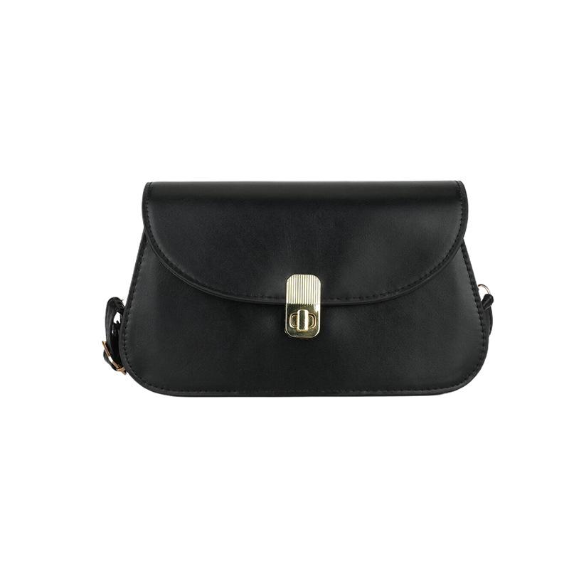 

Корейская версия темпераментной модной сумки-замка для женщин 2024 года, новая универсальная сумка через плечо с косым креплением чёрный