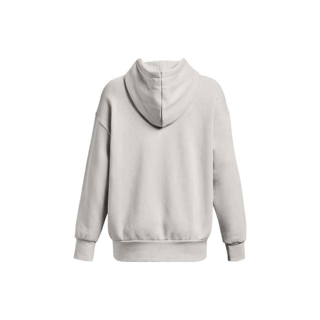 Under Armour Solid Loose Fit Hooded Long Sleeve Sweatshirt Women Tops Off-White 1379495-114