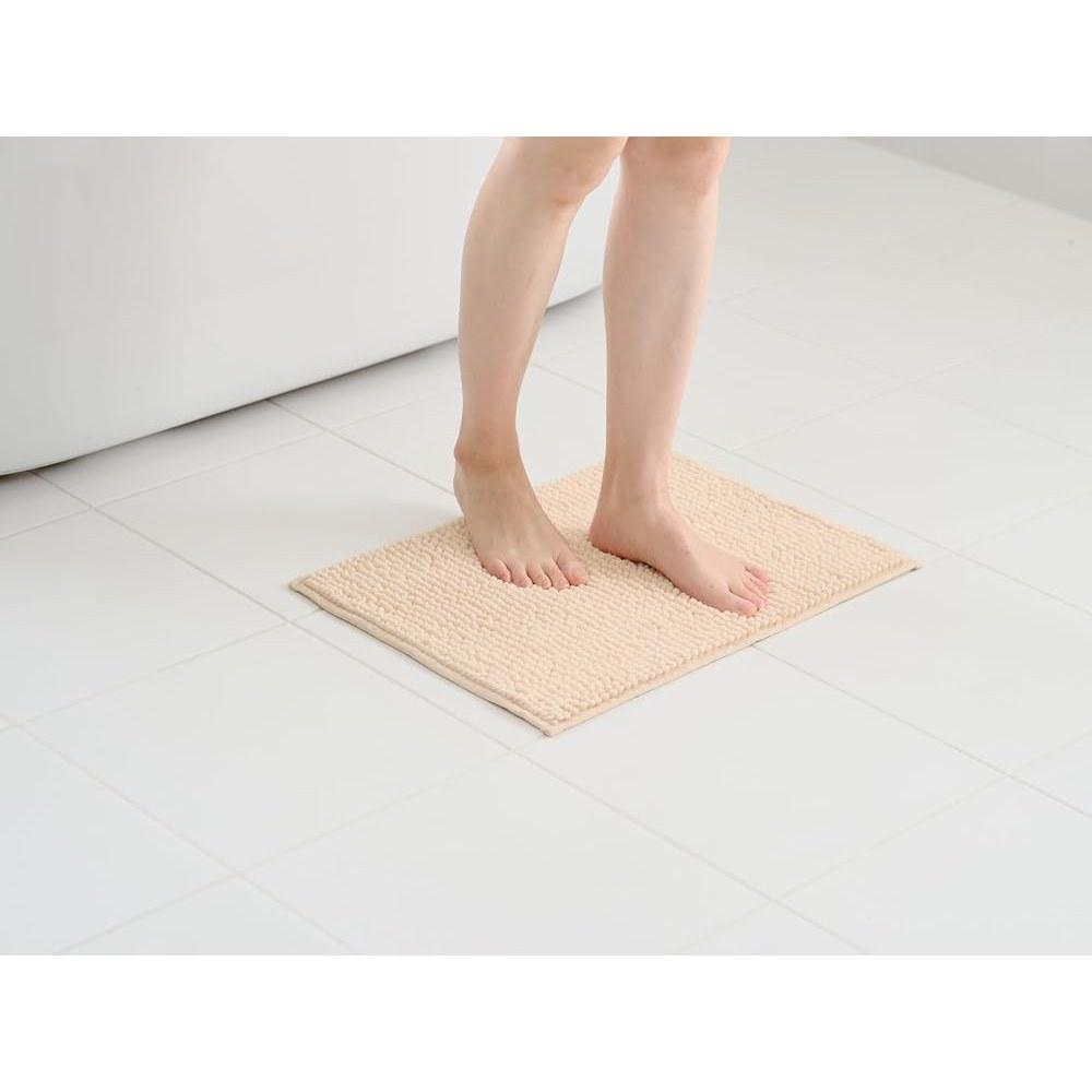 Yamazaki Sangyo Soft Microfiber Bath Mat Beige S Size 35×50cm Quick-Dry Absorbent
