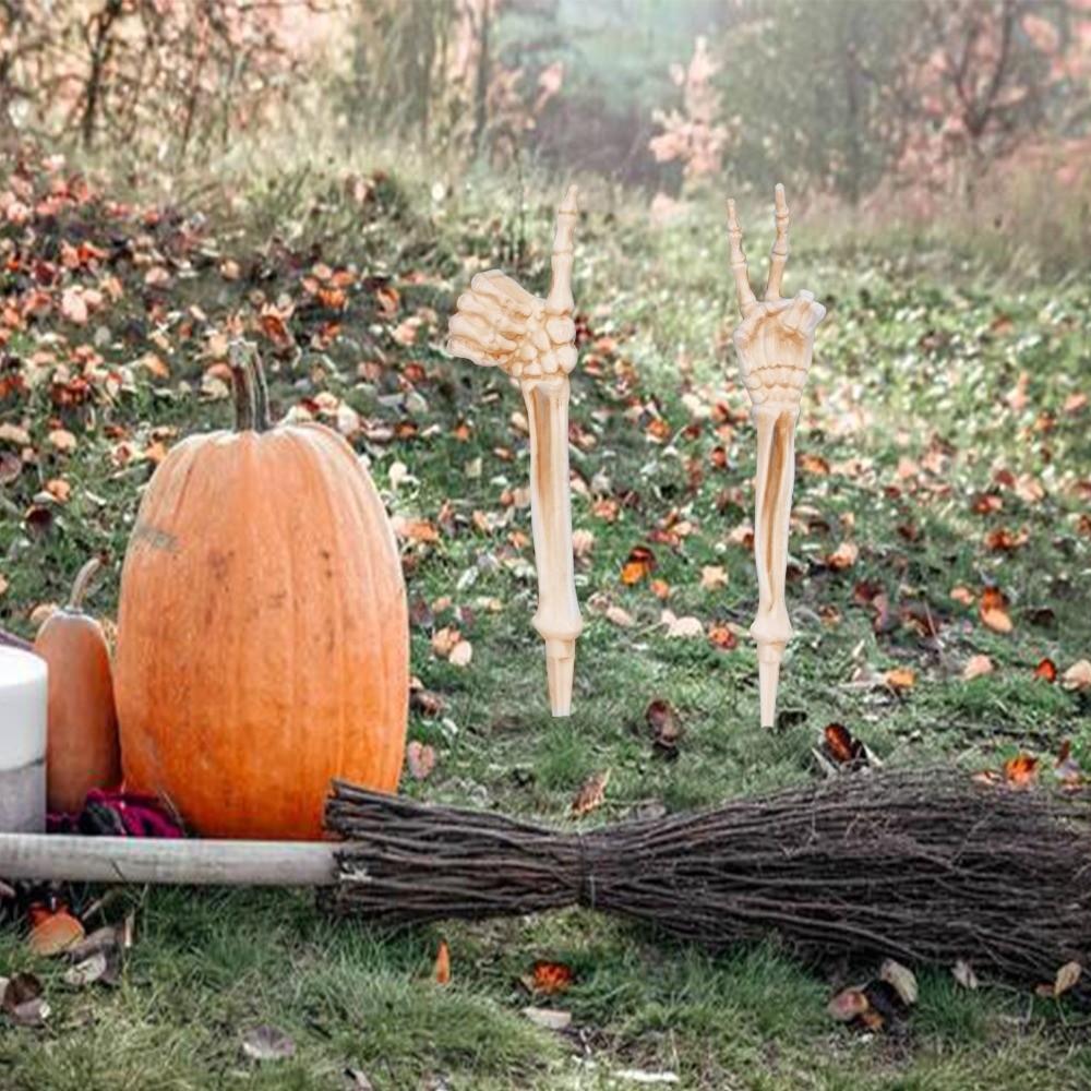 Spooky Decor Skeleton Gesture Lawn Stake Stable Halloween Decoration Lawn Garden