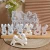 Cute Bunny Shape Easter Bunny Silicone Molds Easter Bunny Candle Ornament  Desktop Decoration