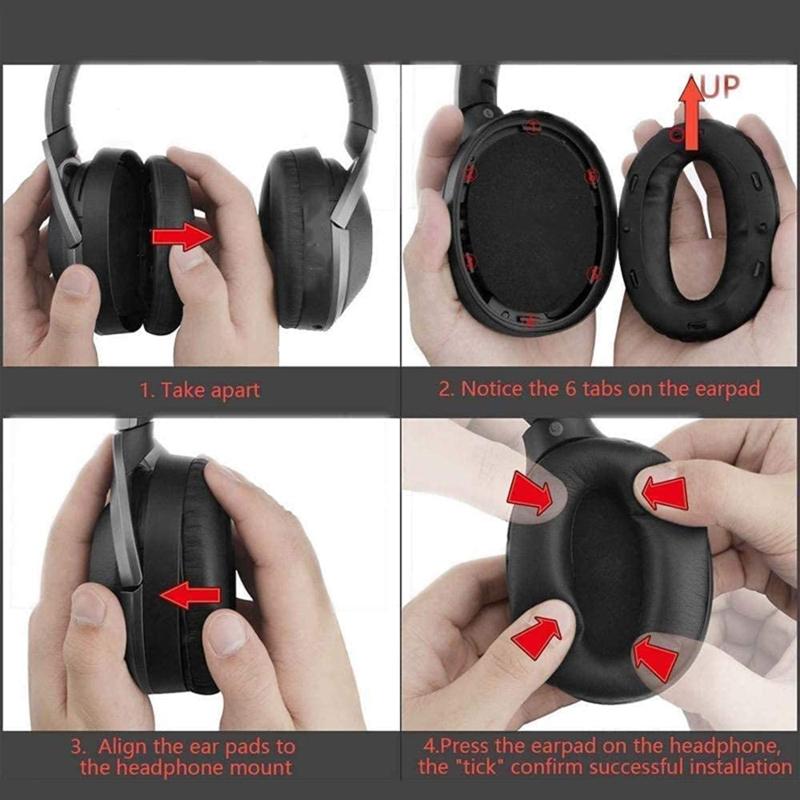 Earpads Pillow Earmuff Ear Pads for WH-1000XM3 Headphone with Buckle Ear Cushions Earpads Headband Protector