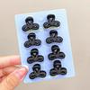 8pcs/set Black Colorful Geometric Plastic Small Hair Claws For Sweet Girls Mini Hair Clips Hairpin Kids Lovely Hair Accessories