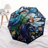 Enchanted Garden Fairy Stained Window PanelUmbrella, Portable 3-Fold Compact Umbrella for Men & Women Gift