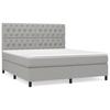 3142025 vidaXL Lit à sommier tapissier avec matelas Gris clair 160x200cm Tissu