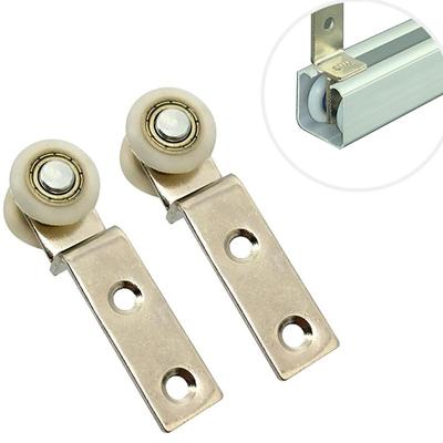 2 pièces/ensemble porte en bois suspendus rouleau meubles porte coulissante poulie roues maison suspendus roue piste poulie douche porte coureurs