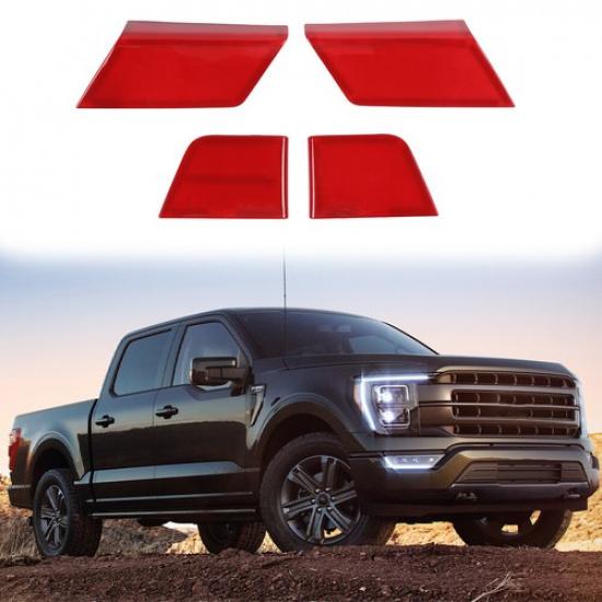 4xInner Red Door Handle Panel Decor Trim Cover For Ford F150 21+  Accessories
