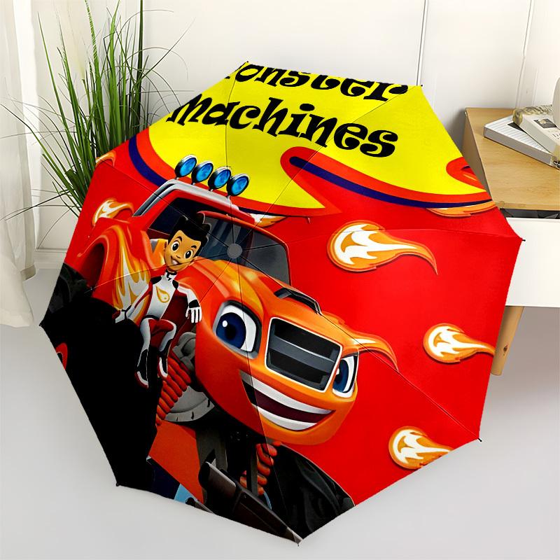 

Monster Machines, Blaze Automatic Opening and Closing, 8 rib Structure Portable Umbrella, Suitable for Men and Women in All Seasons Perfect