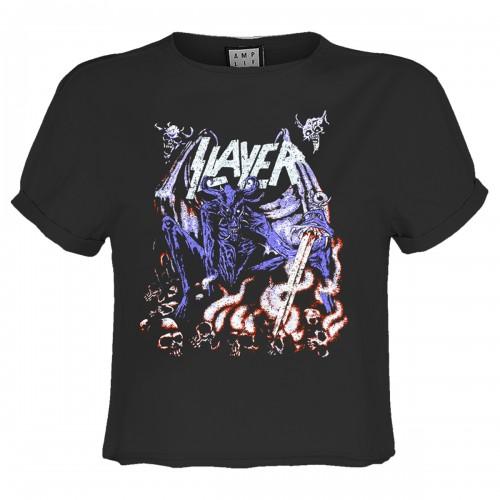 Amplified Womens/Ladies Neon Art Mineral Slayer Crop Top