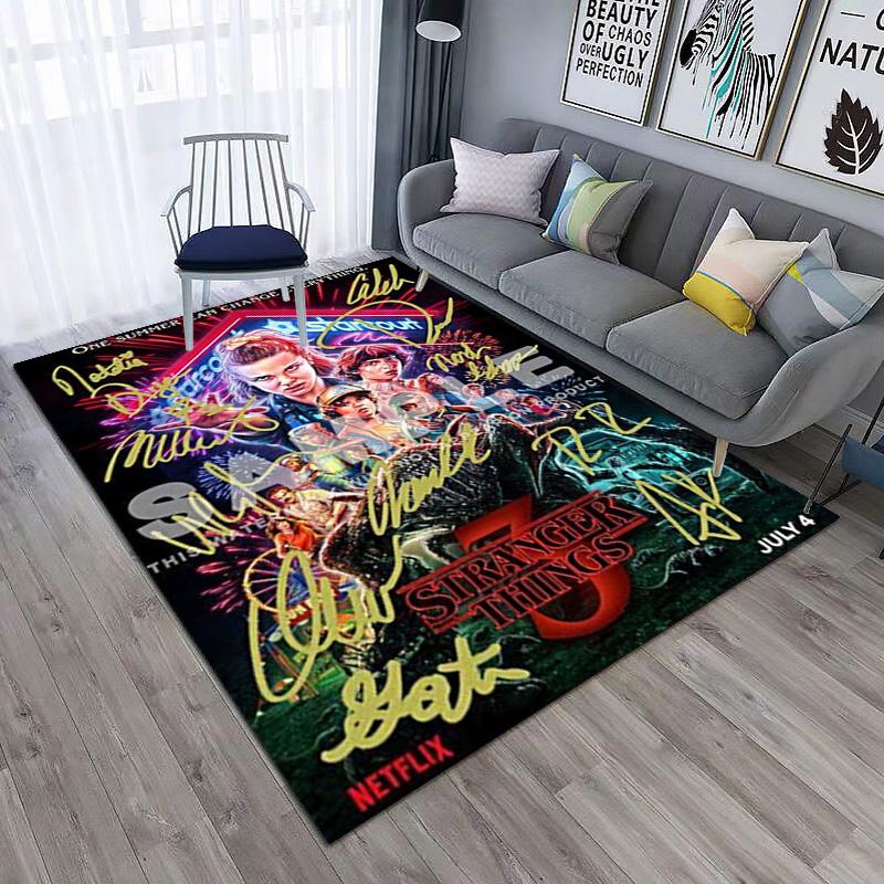 Halloween Horror Horror Theme Stranger Things Carpet Home Living Room Decoration Table and Chairs Anti Slip Door Mat Outdoor Picnic Mat Carpet A7