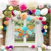 10-35cm Tissue Paper Pompoms Wedding Decorative Paper Flowers Ball Baby Shower Birthday Party Decoration paper pom poms DIY