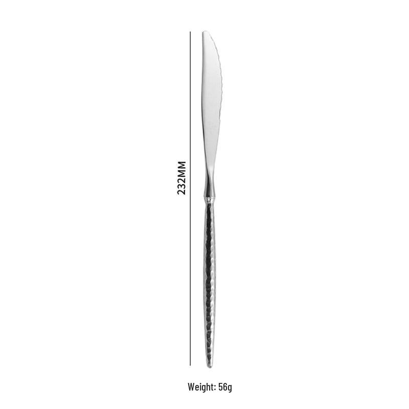 304 Stainless Steel Diamond Hammer Pattern Cutlery Set: Knife, Fork, Spoon for Hotel & Restaurant