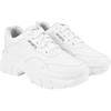 Shoeopia Lace-Up Detail White Chunky Sneakers For Women & Girls /Uk3