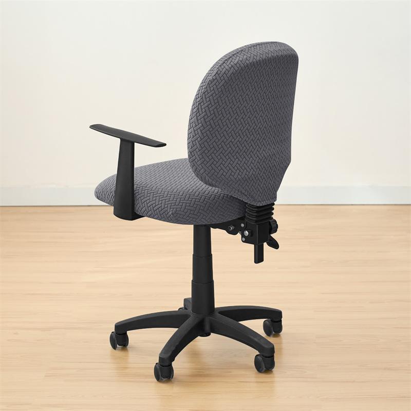 2Pcs Solid Color Office Chair Covers Jacquard Split Computer Chair Slipcover Washable Stretch Gaming Chair Cover Home El