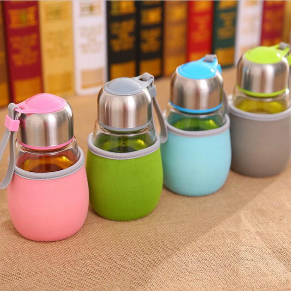 

Mini Portable Transparent Glass Sports Water Bottle Penguin Cup Grey Stainless Steel Tea Infuser Leakproof Travel Fitness Office other