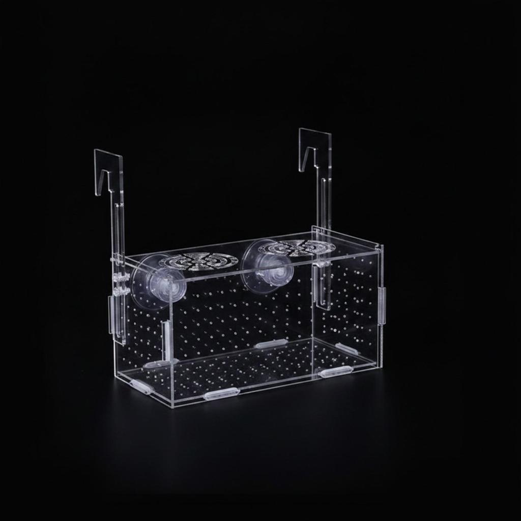 Aquarium Accessory Transparent Separation Box with Suction Cups Compact