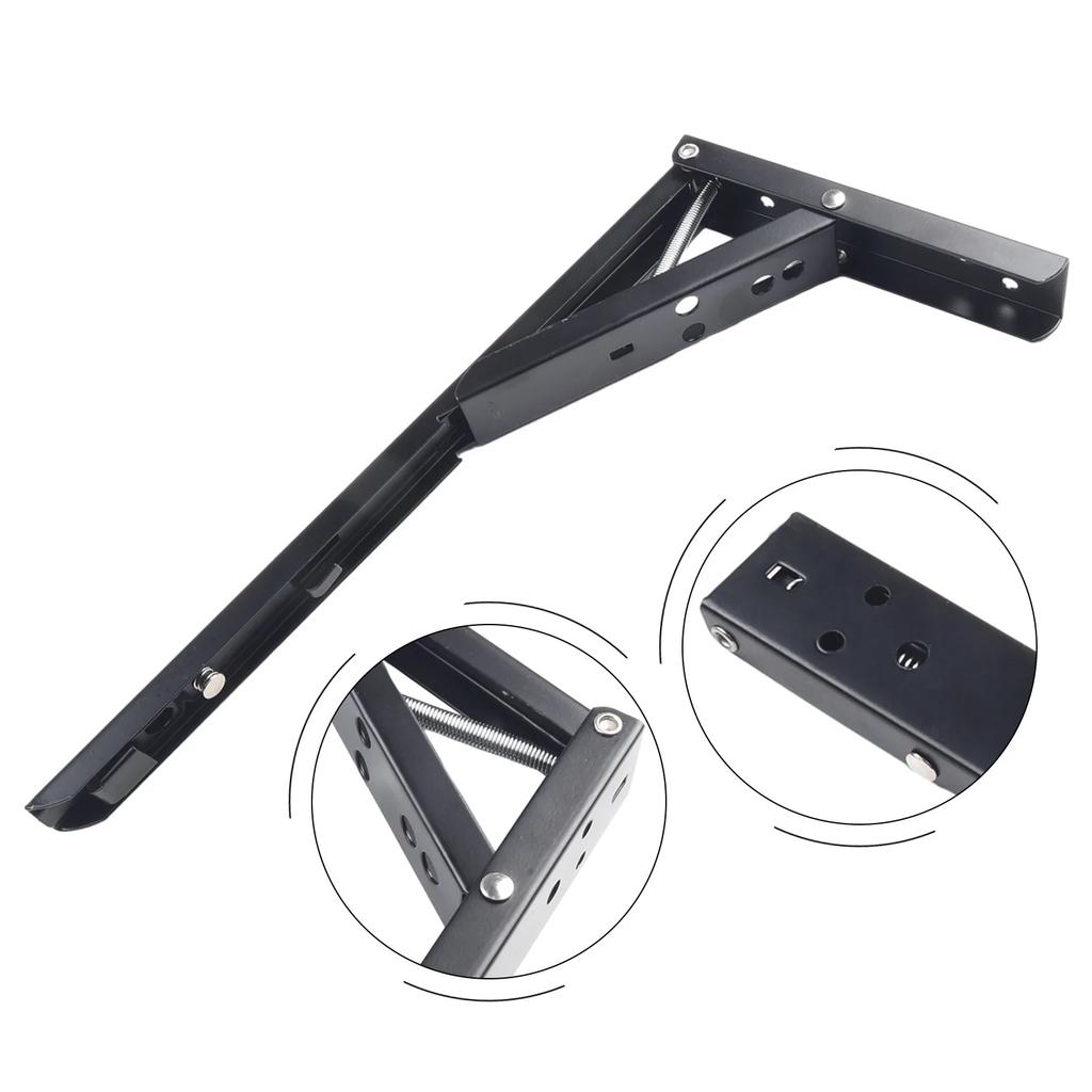 4/8/10/12 Inch Wall Mounted Triangle Folding Angle Bracket Work Bench Table Shelf Bracket Furniture Heavy Support Hardware