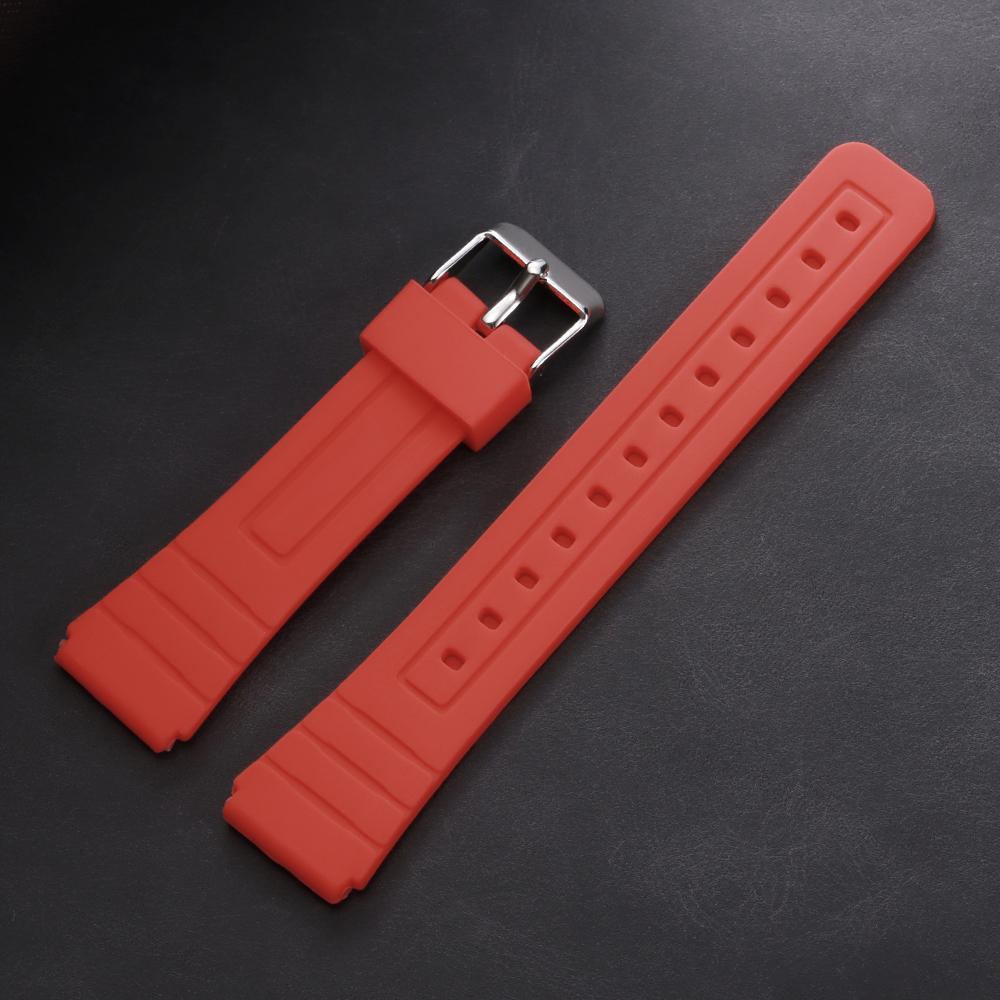 18mm Silicone Watch Strap for Casio W800H SGW400 F91W F84 F105/108 A158/168 AE1200/1300 Band F-91W F84 F105 Resin Soft Bracelet