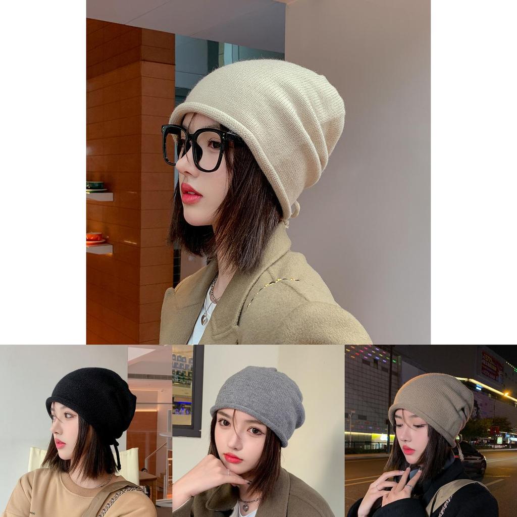 Knitted Winter Hat For Women With Drawstring Ear Flap Warmth Comfort