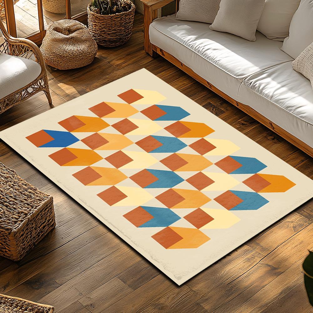 Modern Abstract Area Rug Non Slip Floor Mat Living Room Carpet Home Decor Indoor Rugs Geometric Design Floor Covering Unique Pat