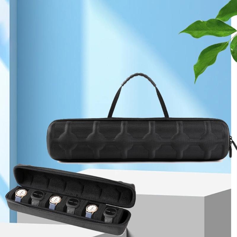 Protective 6 Slot Carrying Case Storage Box for Wristwear Jewelry Watch Small Items Gadgets Organizers Everyday Use Trip