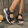 2024 Summer New Flat Bottom Sandals Women's Magic Stickers Casual Low Heel Korean Style Student Women's Shoes Designer Sandals