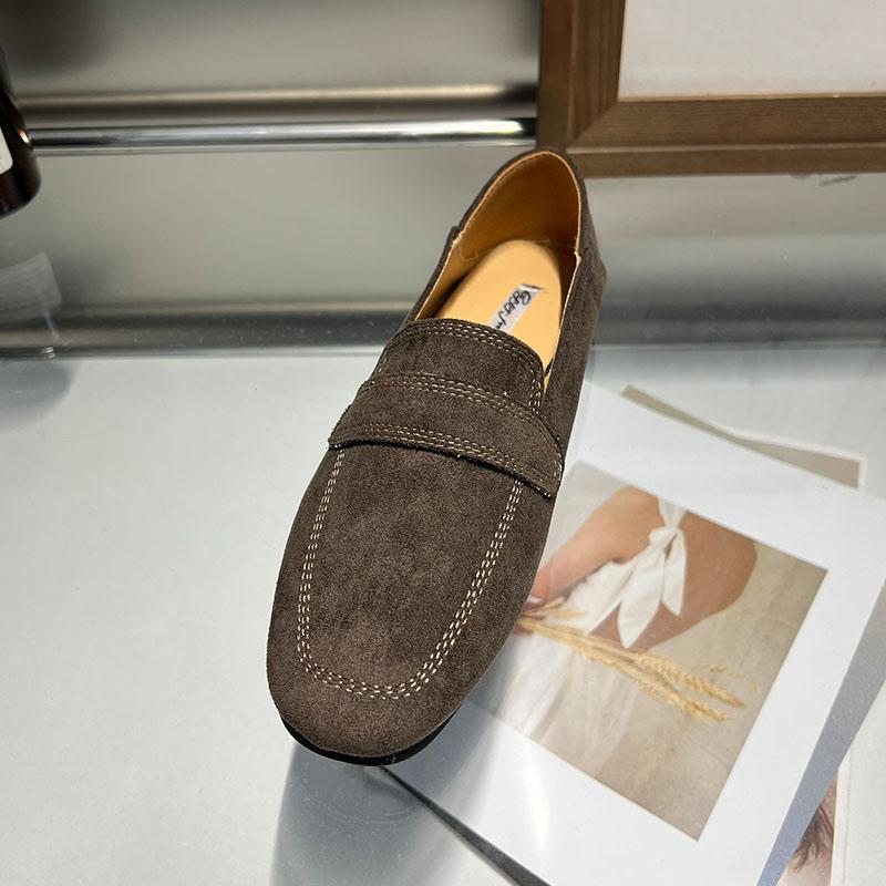 Soft Female Casual Footwear Flats with Shoes for Women Loafers Fashion Shallow Square Toe Ladies Flats Slip on Shoes