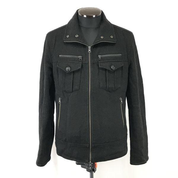 Cook Jeans Wool Jacket Blouson Outerwear Men’s Size L Black Coat Jacket Jumper