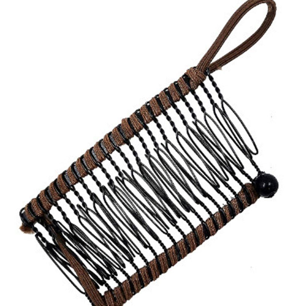 

Ponytail Barrettes Stretch Banana Clip Lazy Hair Claws Clips Hair Accessories Women Hair Comb 20 tooth темный кофе