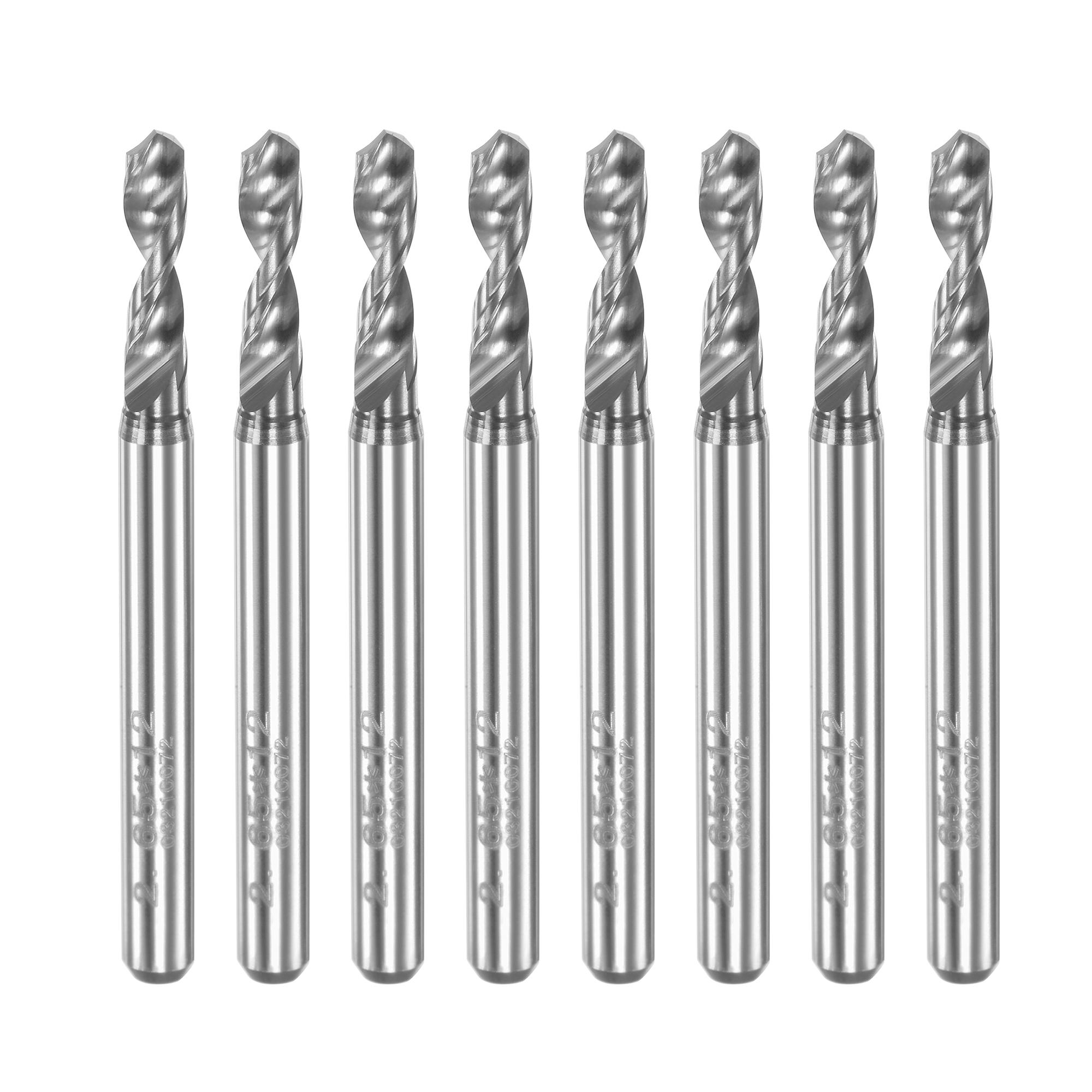 

8pcs PCB Drill Bits 2.65mm Tungsten Carbide Spiral Flute Jewelry CNC Engraving Print Circuit Board Micro Drill Bits 1/8 Shank 3.175mm