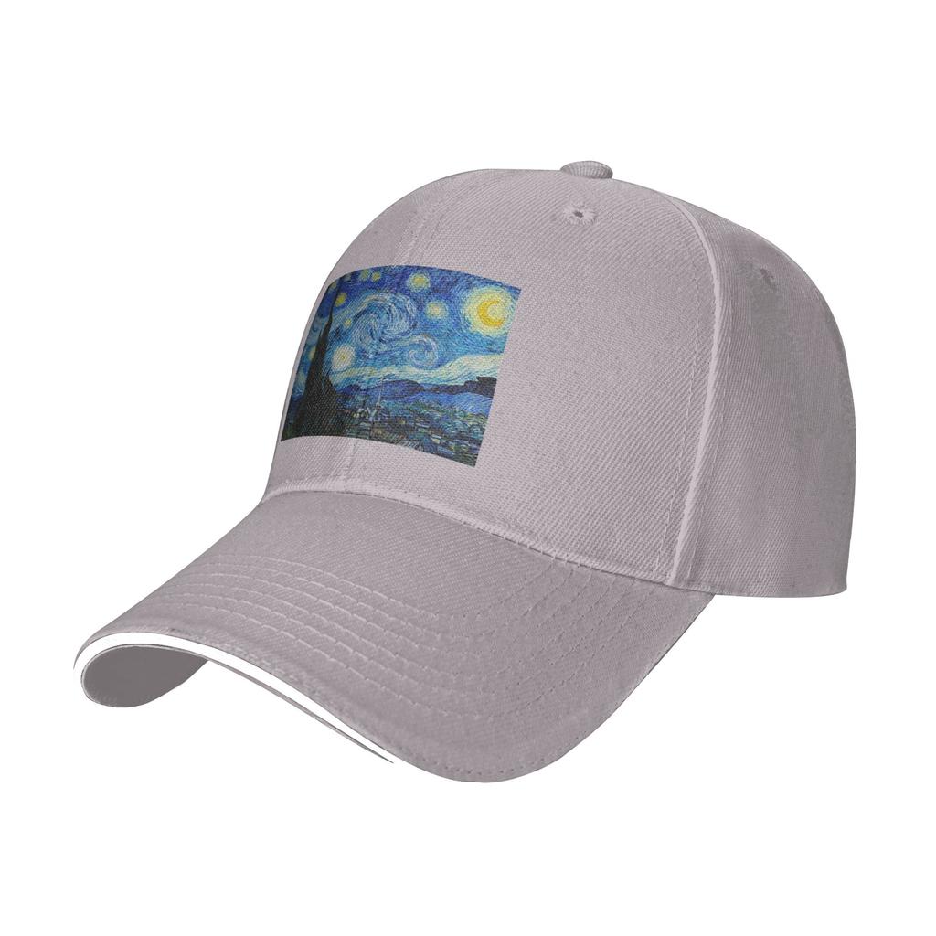 The Starry Night by Vincent Van Gogh Cap Casual Baseball Caps Adjustable Hat Hip Hop Summer Unisex Baseball Hats Customizable