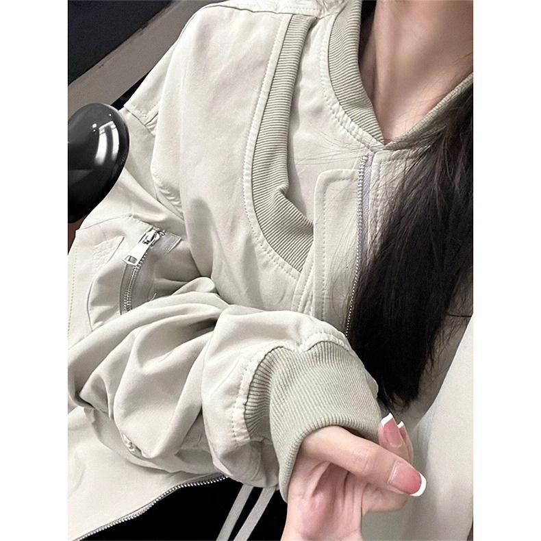 Women's American Hip-Hop Hong Kong-Style Bomber Jacket - Trendy Spring/Autumn Design