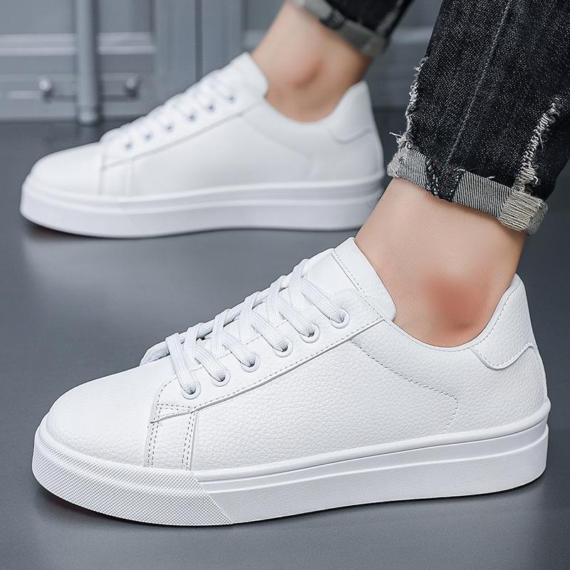 

Мужская кожаная повседневная обувь Модная корейская версия Обувь для скейтборда Молодежная спортивная обувь для тенниса для мужчин Кроссовки Zapatillas Hombre 39 белый