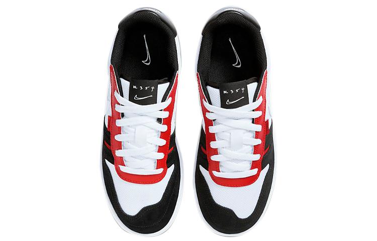 Nike Squash Type Fabric Slip Resistant Cushioning Low top Kids' Skateboarding Shoes Red White CJ4119-101