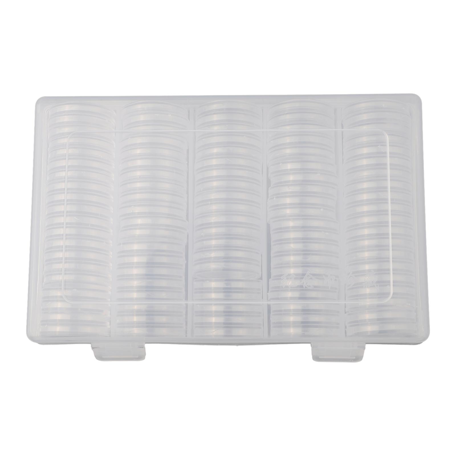 

100pcs 27mm Round Plastic Coin Storage Capsules for Tokens Badges with Storage Box for Organized Display and Protection China Mainland